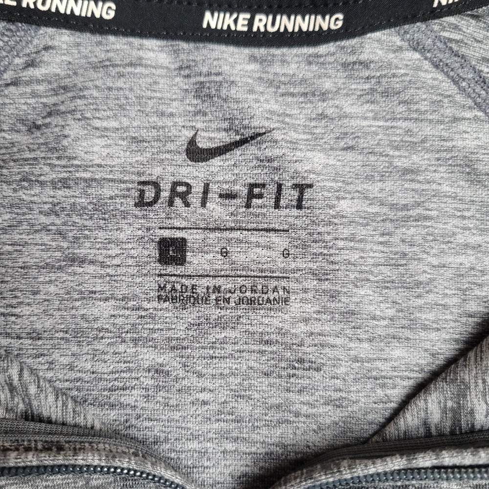 Nike Running 1/2 Zip Pullover Shirt Men's L Dri-Fit Gray Heather Long Sleeve - Picture 2 of 7